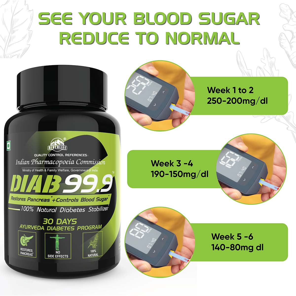 Diab 99.9 Type-2 Ayurvedic Sugar Reversal Program | Get Free Doctor & Dietitian Reversal Consultation | 100% Natural Health Care > Metabolic Health > Diabetes > Supplement > Ayurvedic Diabetes Reversal The Yoga Man Lab   