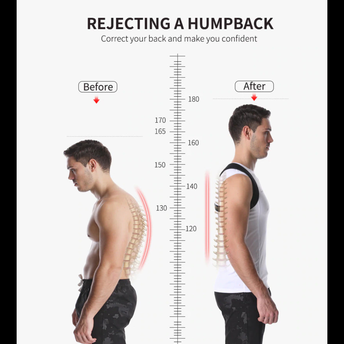 Posture Corrector Belt - Back Pain, Hips Pain, Sciatica Pain - Corrects Hump Back