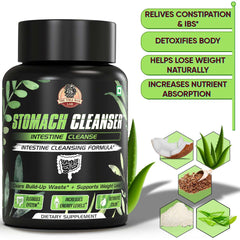 STOMACH CLEANSER- Intestine Detox Ayurvedic Supplement | 14-Days Detox Program To Remove Constipation & Toxins | 100% Natural with Probiotics