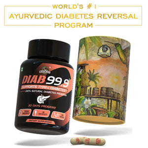 DIAB 99.9 Type-1 Sugar Ayurvedic Supplement | For Natural Pancreatic Secretion & Side-Effect Prevention | 100% Natural Health Care > Gut Health > Colon Detox > Supplement > Ayurvedic Constipation, IBS & Bowel Treatment The Yoga Man Lab 28 Days Pack: ₹1999/- (50% Off)  