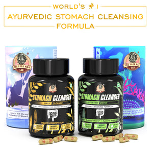 STOMACH CLEANSER KIT- Intestine Detox + Daily Fiber Cleanse (2 Ayurvedic Supplements) | Probiotic Soluble Fiber Combo For Instant Colon Detox & Daily Bowel Movement | 100% Natural Health Care > Gut Health > Colon Detox > Supplement > Ayurvedic Constipation, IBS & Bowel Treatment The Yoga Man Lab   