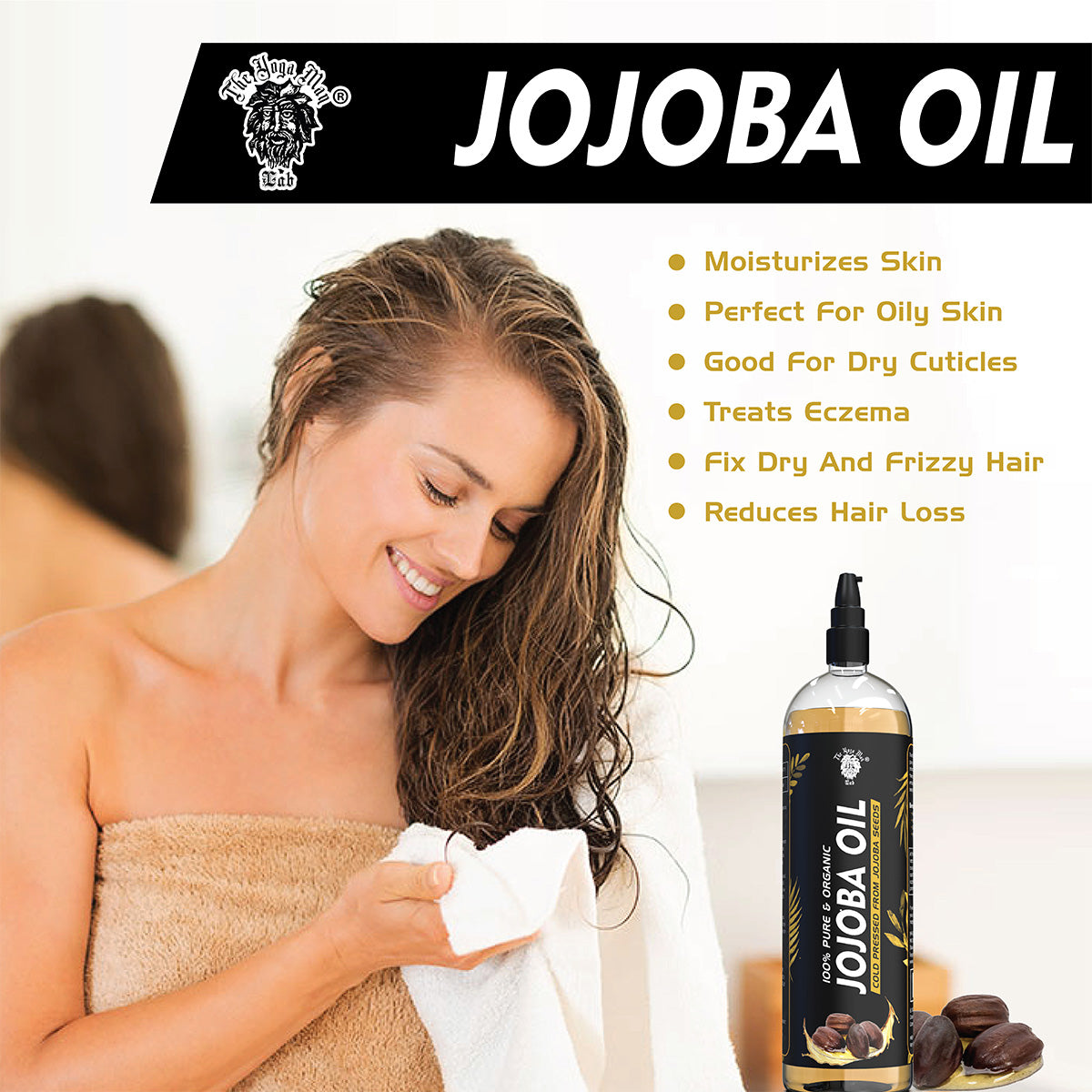 Best Jojoba Oil 100% Pure & Organic Cold Pressed Oil | Promotes Hair Growth & Skin Moisturizing Health & Beauty > Oil > Topical Oil > Hair, Body, Nails The Yoga Man Lab   