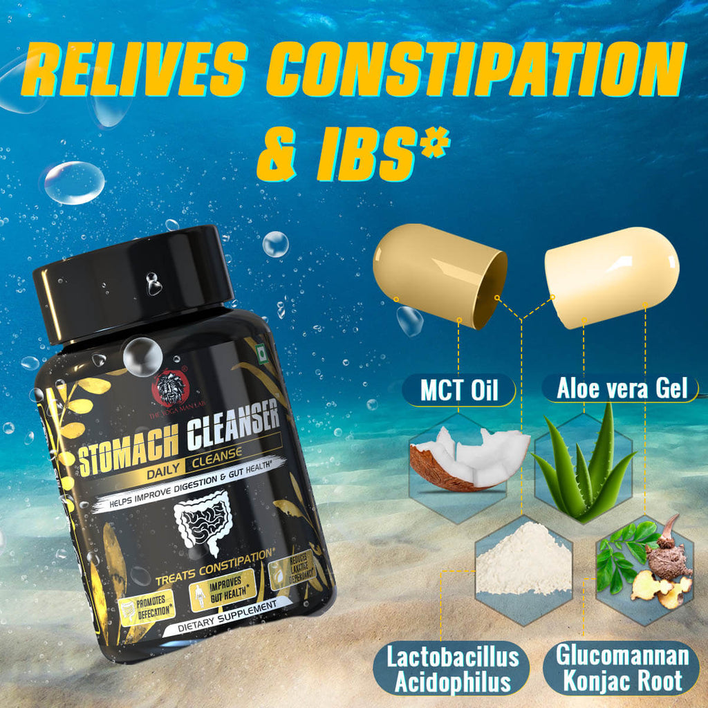 STOMACH CLEANSER Daily Cleanse Ayurvedic Supplement | Probiotic Soluble Fiber For Smooth Morning Bowel Movement & Constipation Prevention | 100% Natural Health Care > Gut Health > Colon Detox > Supplement > Ayurvedic Constipation, IBS & Bowel Treatment The Yoga Man Lab   