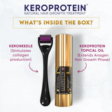 KEROPROTEIN Plant Hair Growth Therapy Kit (Women) | Includes Topical Hair Growth Oil (30ml) + Keroneedle (0.5mm)