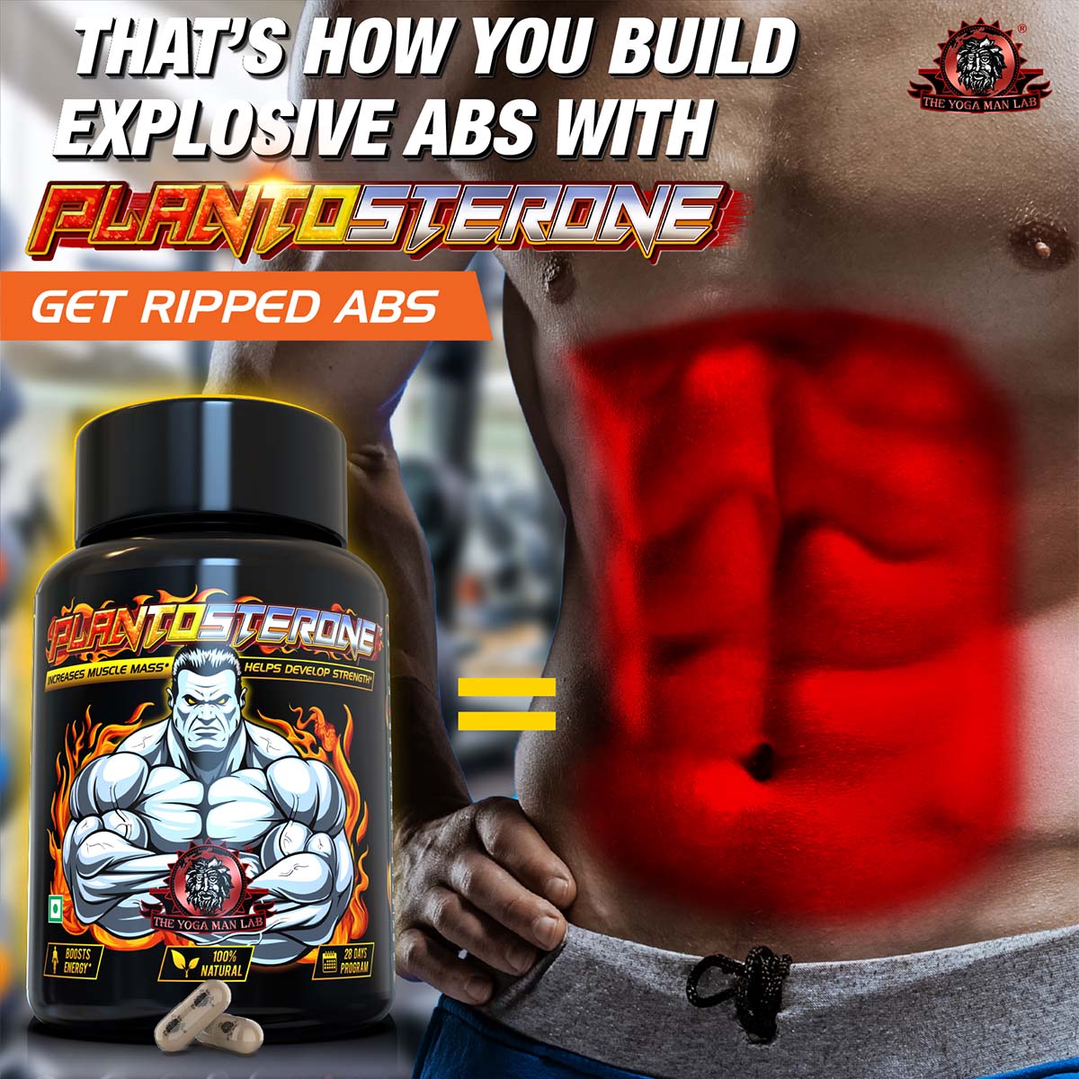 PLANTOSTERONE - Muscle Building & Testo-Boosting Ayurvedic Supplement | Helps Gain Muscle Size & Weight, with Increase in Sexual Drive | 100% Natural Health Care > Muscle Building > Muscle Growth > Supplement > Ayurvedic Weight Gain The Yoga Man Lab   