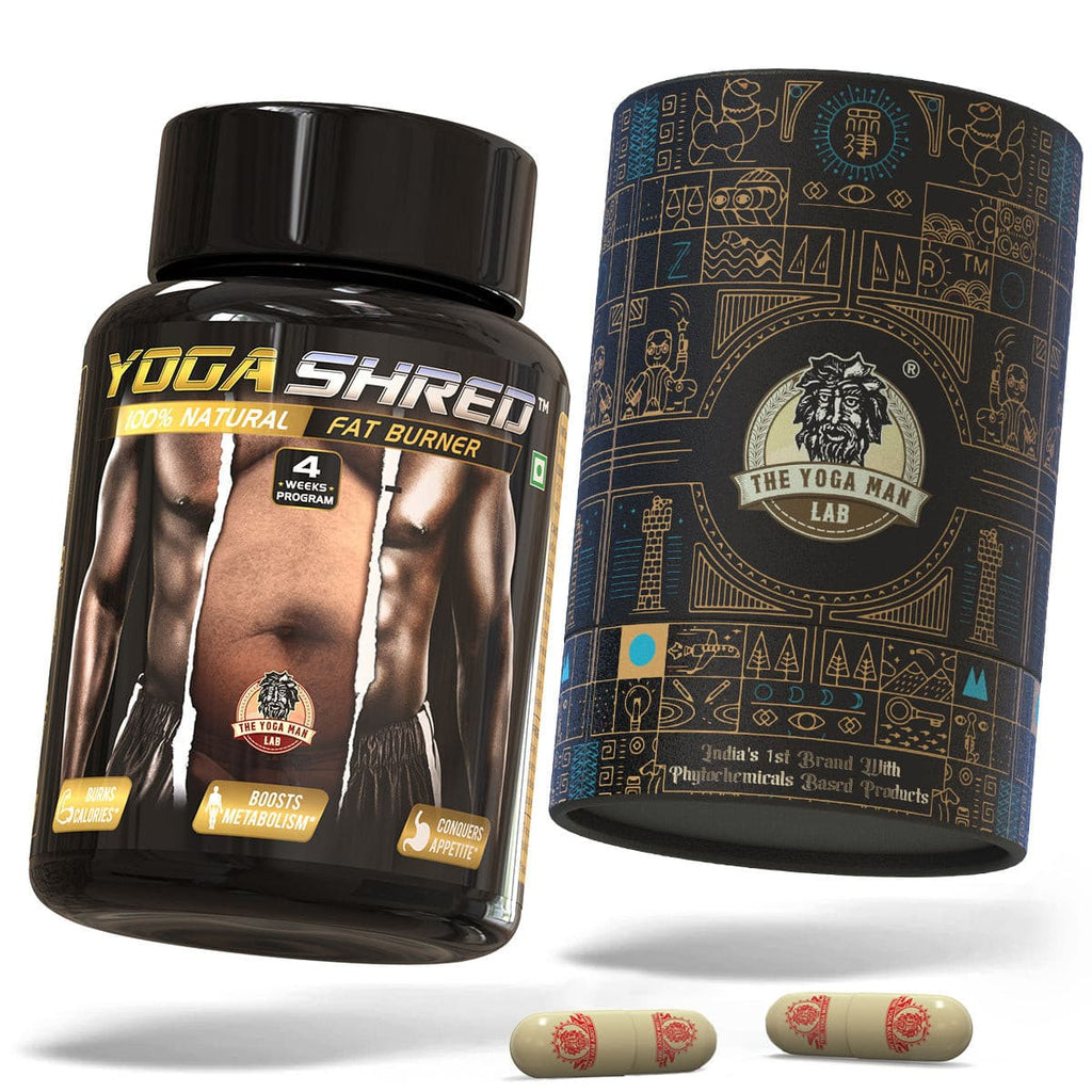 YOGA SHRED - Burn Fat At-Home Ayurvedic Supplement (Men) | Helps in Weight Loss & Boosting Energy | Ayurvedic & 100% Natural Health Care > Weight Loss > Fat Burner > Men > Supplement > Ayurvedic Fat Loss The Yoga Man Lab   